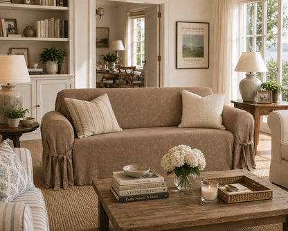 Chocolate Matelassé One-Piece Slipcover