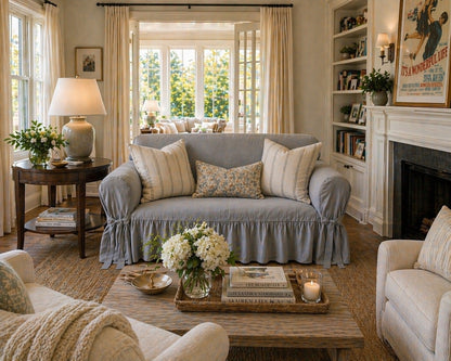 Ruffled One-Piece Slipcover
