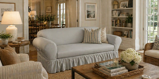 Washed Cotton Duck Two-Piece Sofa Slipcover