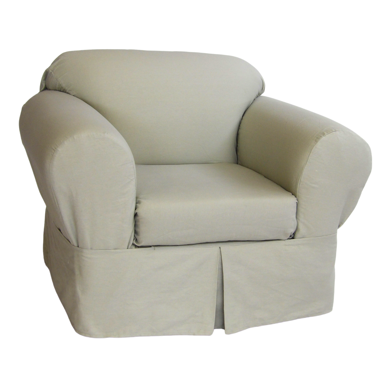 Twill Two-Piece Chair Slipcover
