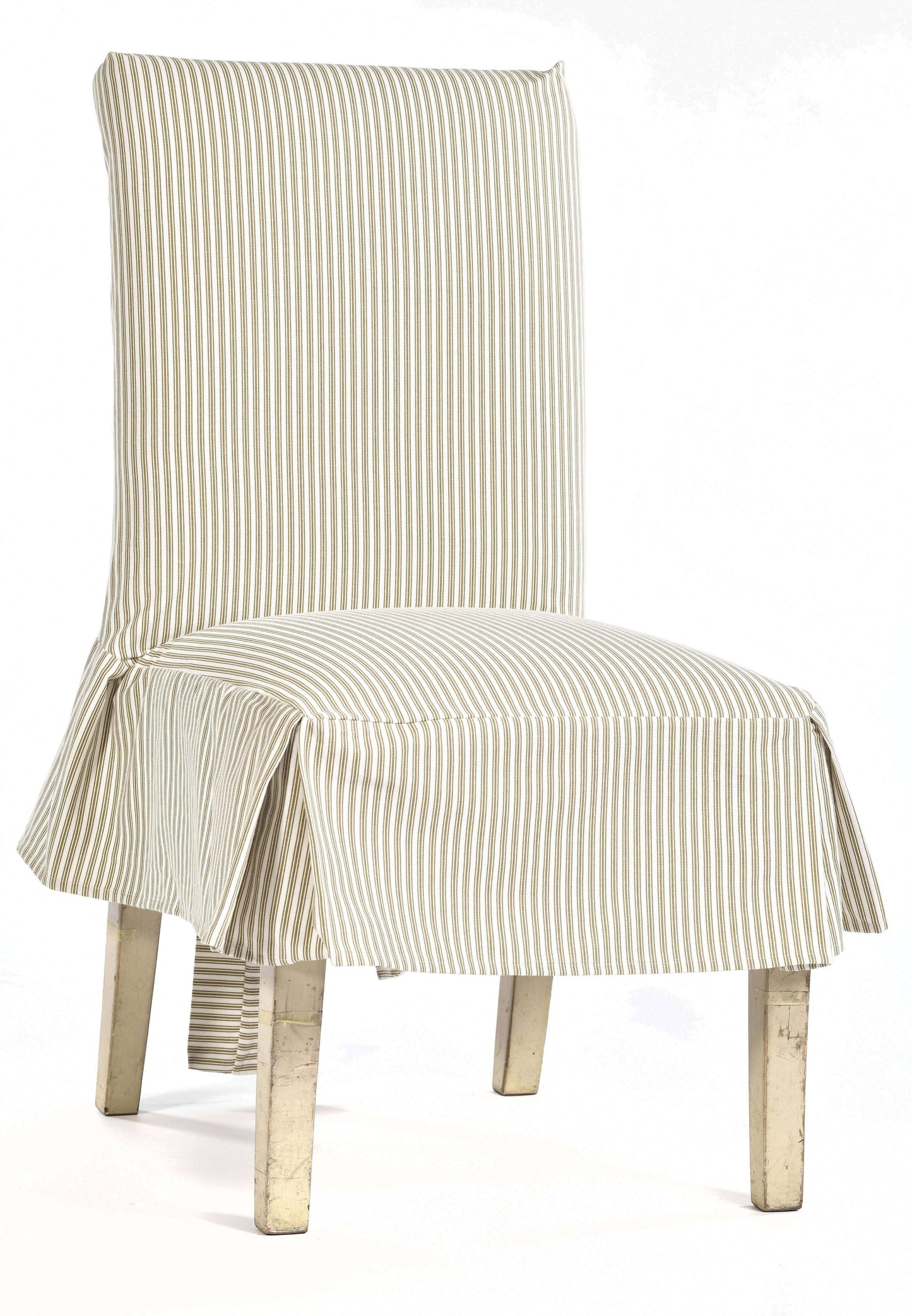 Short Stripe Twill Ticking Dining Chair Slipcover