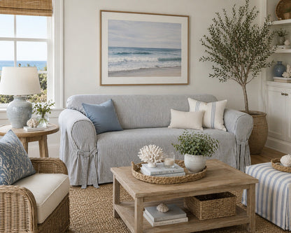 Stripe Ticking One-Piece Slipcover