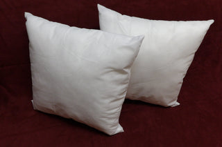Set of 2-Pillow Insert Sham Square Form Polyester, Standard/White - Made in USA