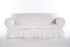 Washed cotton duck 2 Piece Ruffled Loveseat Slipcover