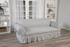 Washed cotton duck 2 Piece Ruffled Loveseat Slipcover