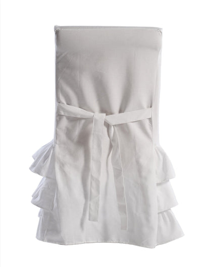 Long Three-Tier Ruffle Dining Chair Slipcover