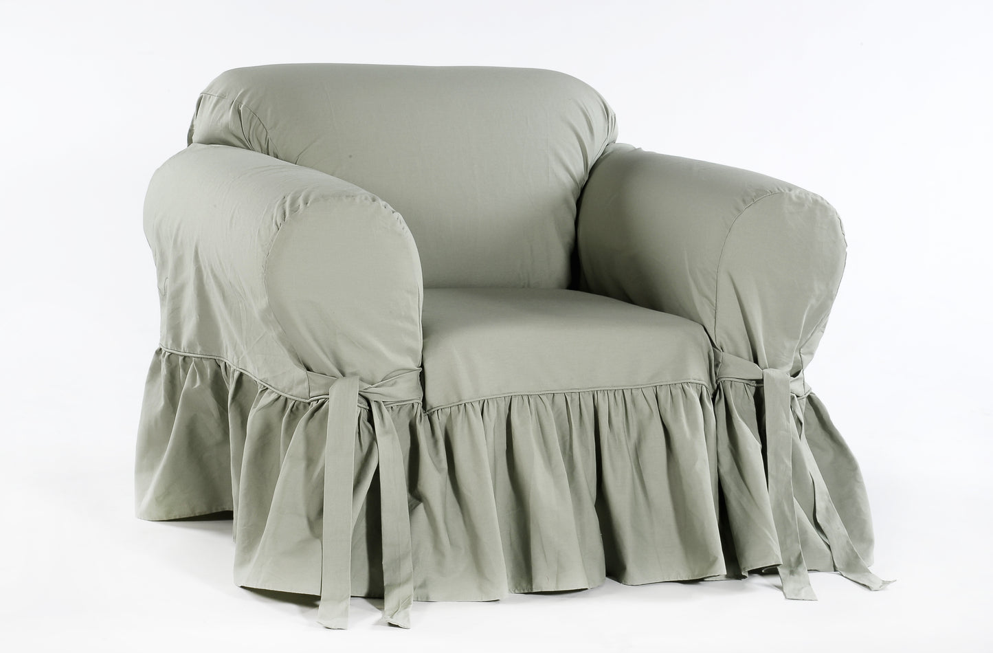 Cotton Duck Ruffled One-Piece Slipcover