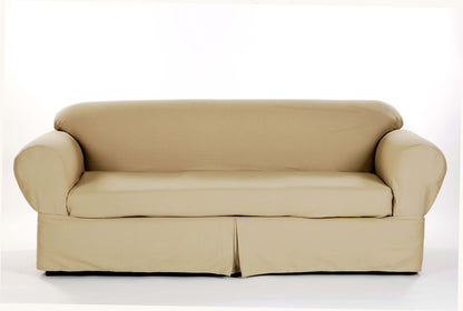 Twill Two-Piece Loveseat Slipcover