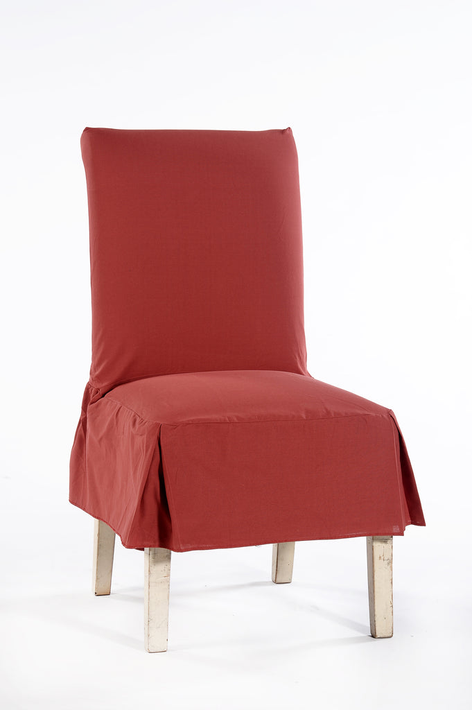 Cotton Duck Short Skirt Dining Chair Slipcover