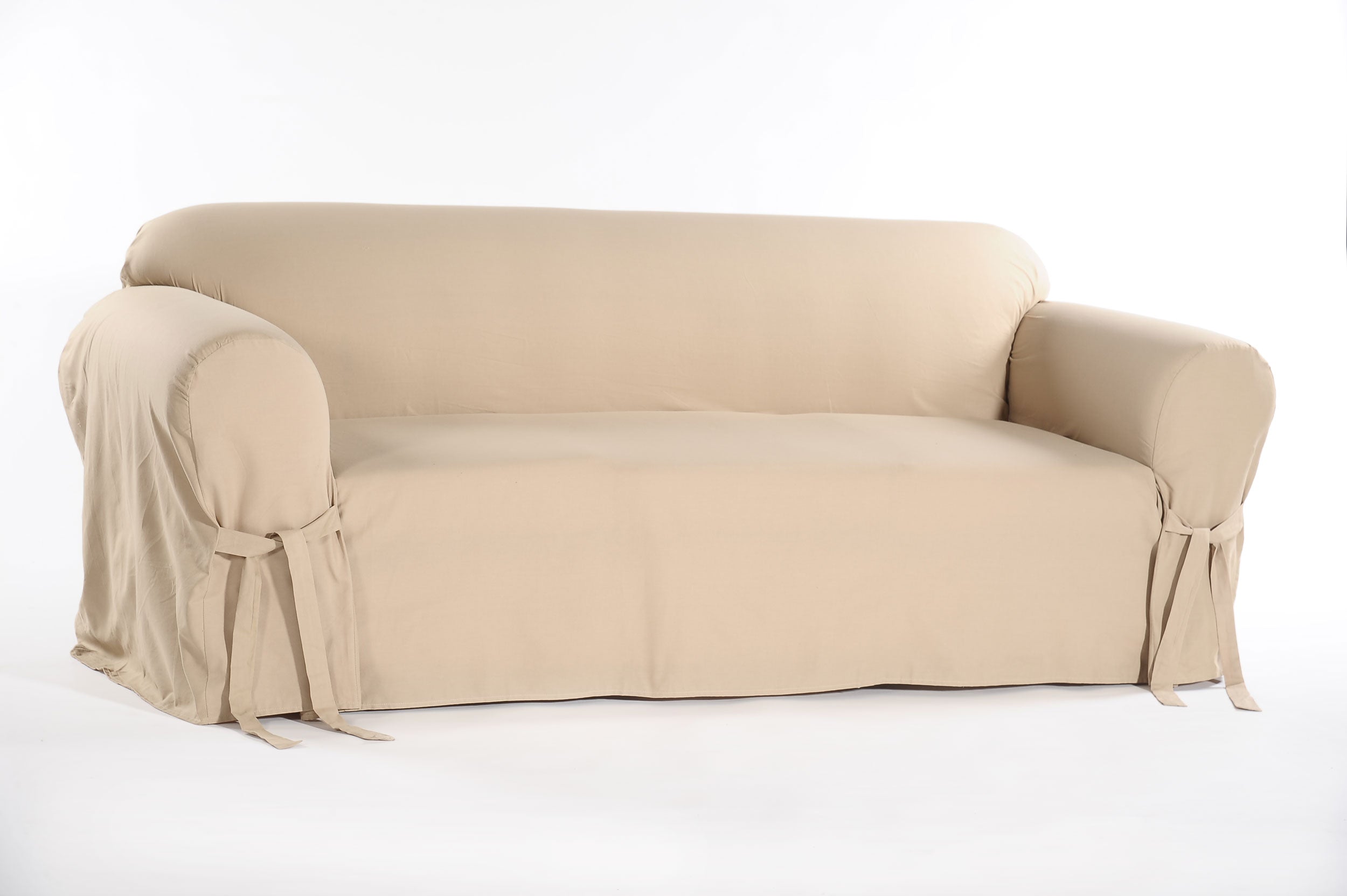 Cotton Duck one piece Loveseat slipcover