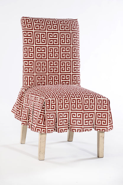 Short Roman Key Dining Chair Slipcover