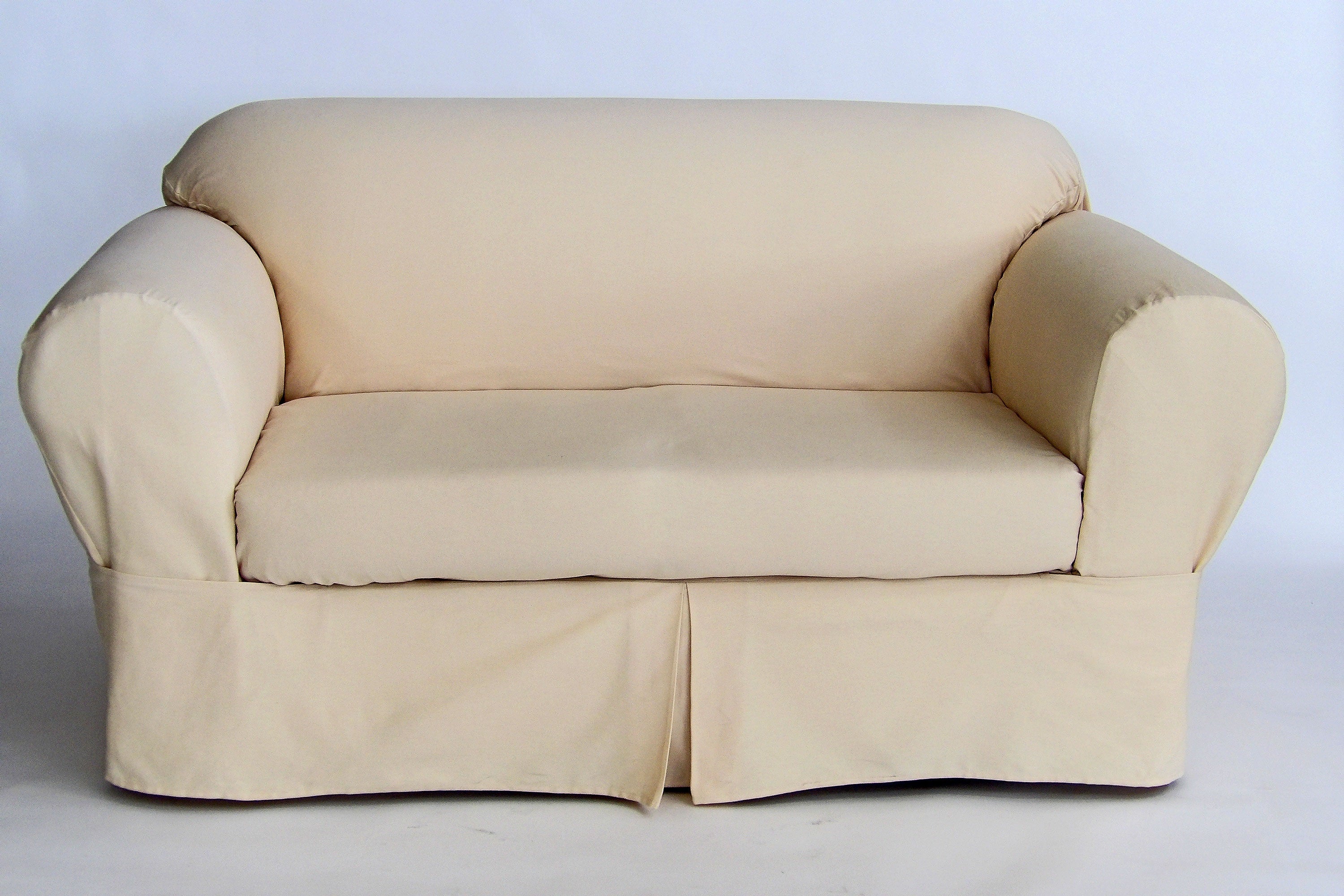 Twill Two Piece Loveseat Slipcover