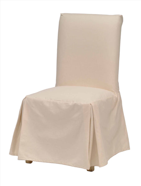 Cotton Duck Long Skirt Dining Chair Slipcover